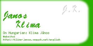 janos klima business card